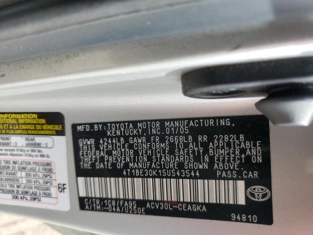 4T1BE30K15U543544 - 2005 TOYOTA CAMRY LE SILVER photo 13