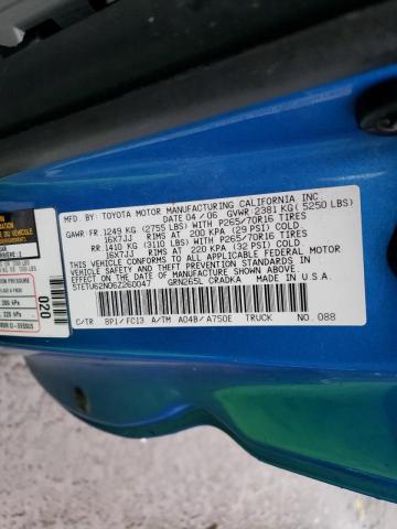 5TETU62N06Z260047 - 2006 TOYOTA TACOMA PRERUNNER ACCESS CAB BLUE photo 12