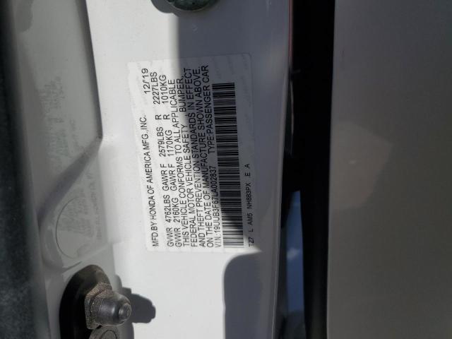 19UUB3F67LA002837 - 2020 ACURA TLX TECHNOLOGY 白色 照片 12