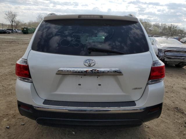 5TDDK3EH1BS055973 - 2011 TOYOTA HIGHLANDER LIMITED WHITE photo 6