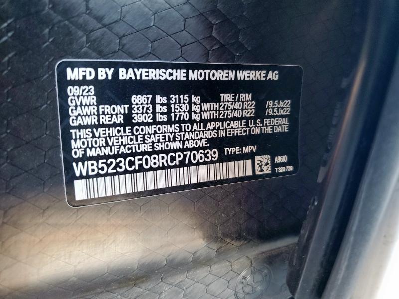 WB523CF08RCP70639 - 2024 BMW IX XDRIVE50 WHITE photo 14