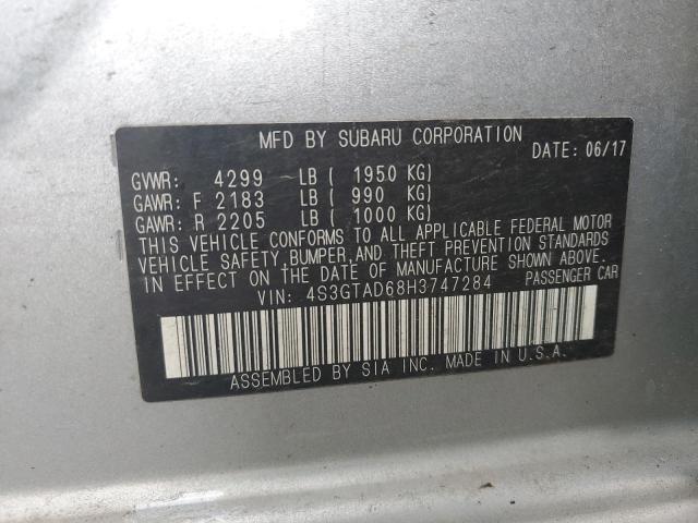 4S3GTAD68H3747284 - 2017 SUBARU IMPREZA PREMIUM PLUS SILVER photo 12