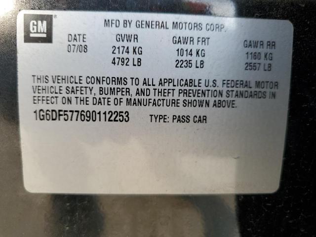 1G6DF577690112253 - 2009 CADILLAC CTS BLACK photo 12