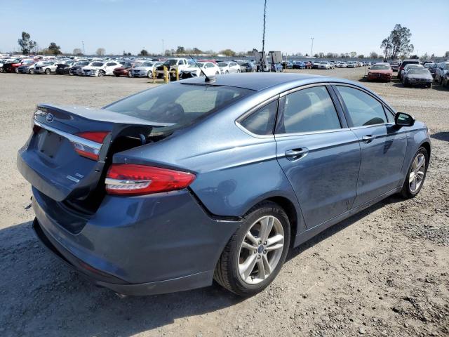 3FA6P0HD1JR145388 - 2018 FORD FUSION SE BLUE photo 3