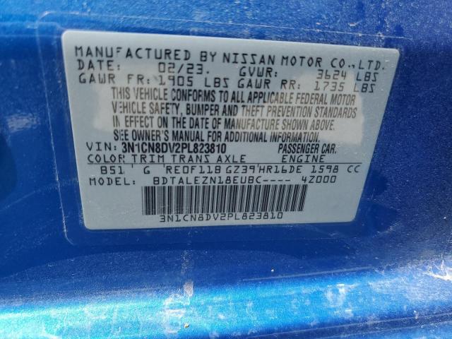 3N1CN8DV2PL823810 - 2023 NISSAN VERSA S BLUE photo 12