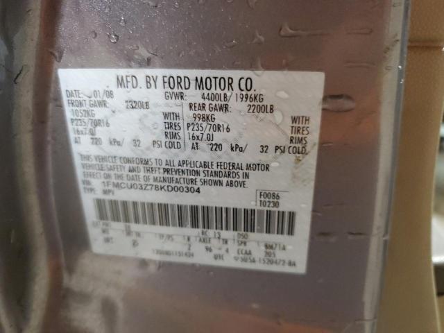 1FMCU03Z78KD00304 - 2008 FORD ESCAPE XLT SILVER photo 13