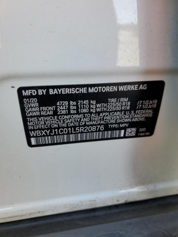WBXYJ1C01L5R20876 - 2020 BMW X2 XDRIVE28I WHITE photo 12