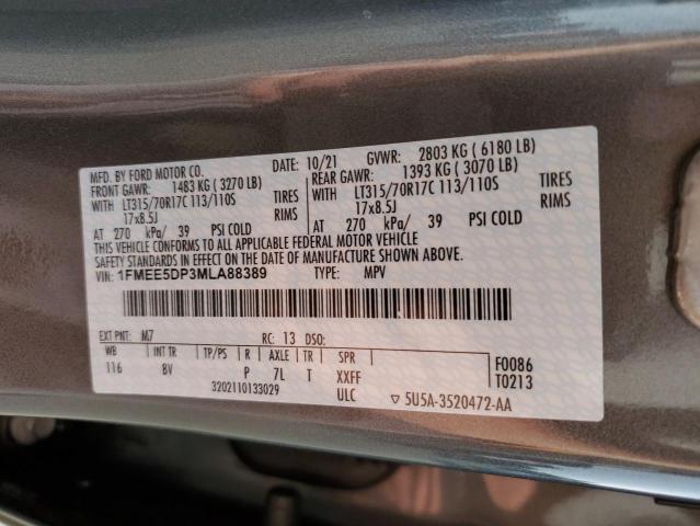 1FMEE5DP3MLA88389 - 2021 FORD BRONCO BASE GRAY photo 13