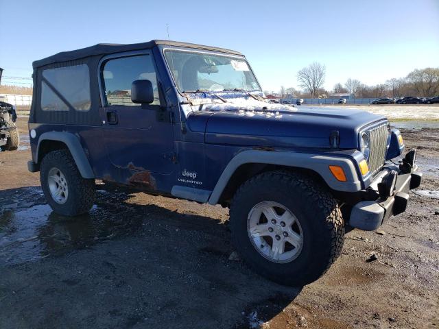 1J4FA49S14P785154 - 2004 JEEP WRANGLER / SPORT BLUE photo 4