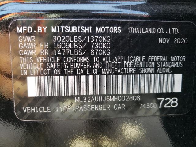 ML32AUHJ6MH002808 - 2021 MITSUBISHI MIRAGE ES BLACK photo 14