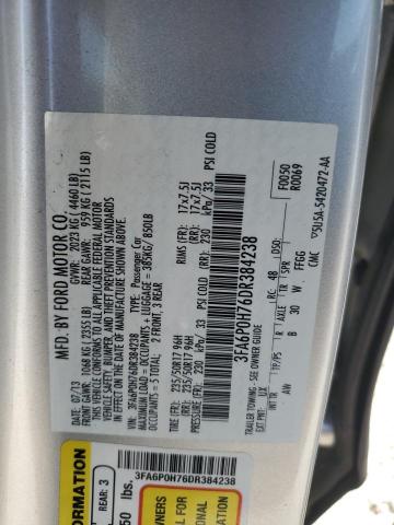 3FA6P0H76DR384238 - 2013 FORD FUSION SE SILVER photo 13