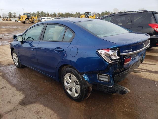 19XFB2F57DE066982 - 2013 HONDA CIVIC LX BLUE photo 2