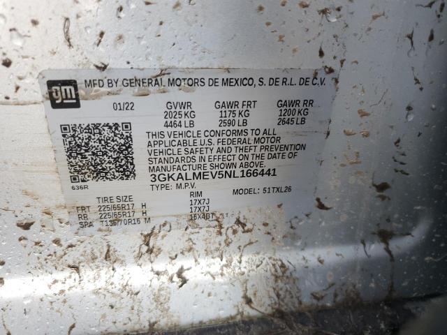 3GKALMEV5NL166441 - 2022 GMC TERRAIN SLE SILVER photo 13