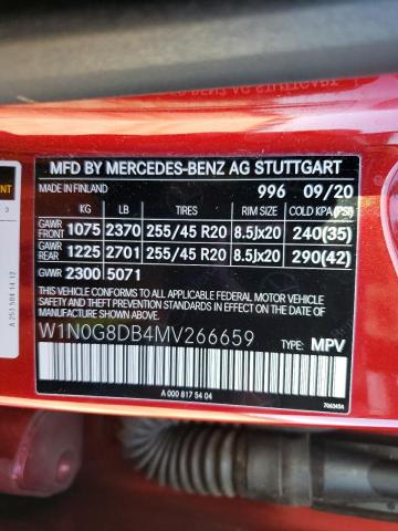 W1N0G8DB4MV266659 - 2021 MERCEDES-BENZ GLC 300 RED photo 12