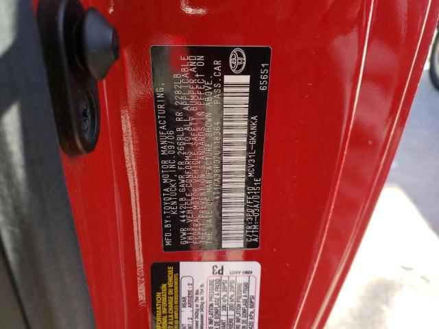 4T1FA38P07U118364 - 2007 TOYOTA CAMRY SOLA SE RED photo 12