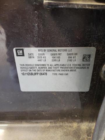 1G11C5SL9FF136478 - 2015 CHEVROLET MALIBU 1LT 石墨色 照片 12