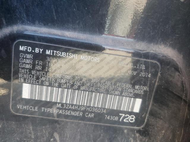 ML32A4HJ9FH036034 - 2015 MITSUBISHI MIRAGE ES BLACK photo 12