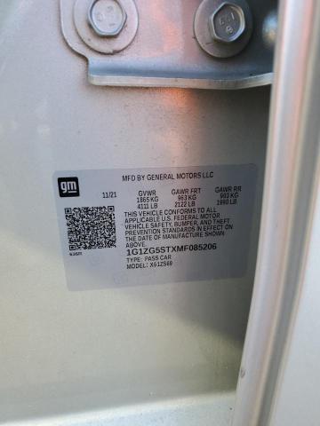 1G1ZG5STXMF085206 - 2021 CHEVROLET MALIBU RS SILVER photo 12