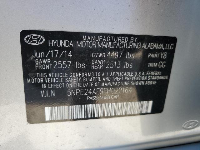 5NPE24AF9FH022164 - 2015 HYUNDAI SONATA SE SILVER photo 12