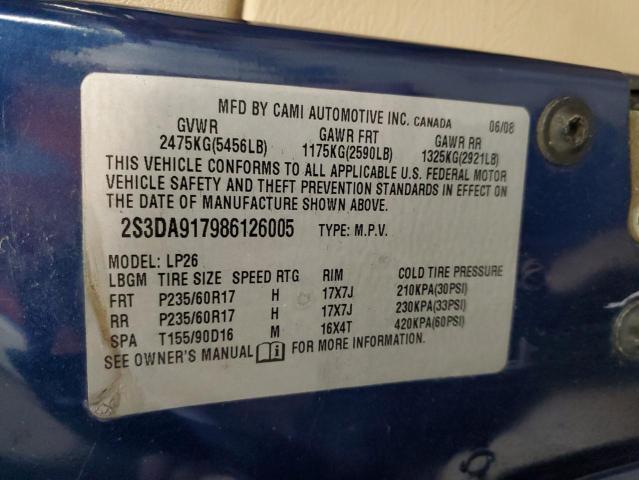 2S3DA917986126005 - 2008 SUZUKI XL7 LIMITED BLUE photo 13