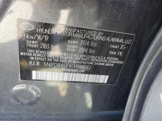 5NPD84LF4LH568132 - 2020 HYUNDAI ELANTRA SEL GRAY photo 12