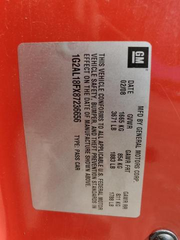 1G2AL18FX87236656 - 2008 PONTIAC G5 Kırmızı fotoğraf 12