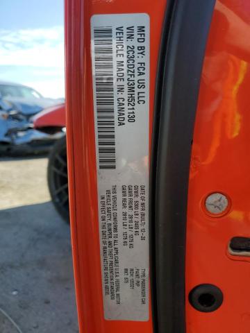 2C3CDZFJ3MH521130 - 2021 DODGE CHALLENGER R/T SCAT PACK ORANGE photo 12