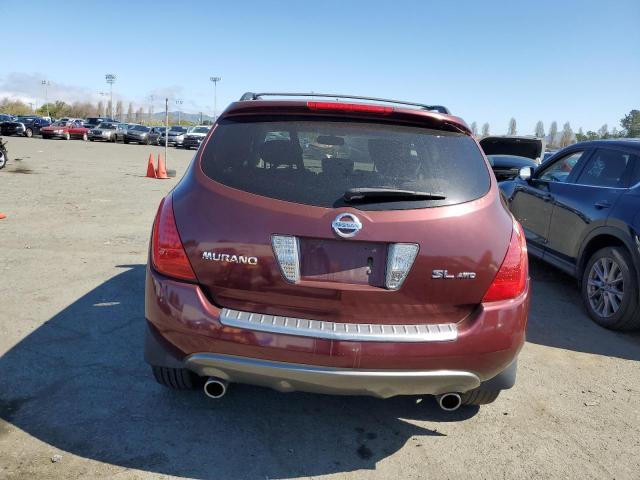 JN8AZ08W46W550945 - 2006 NISSAN MURANO SL MAROON photo 6