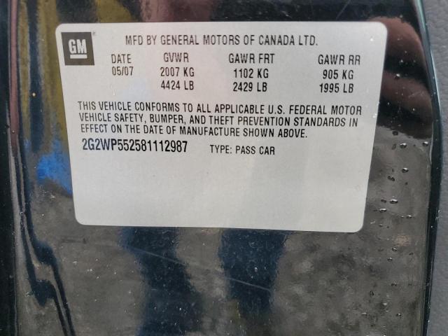 2G2WP552581112987 - 2007 PONTIAC GRAND PRIX 黑色 照片 12