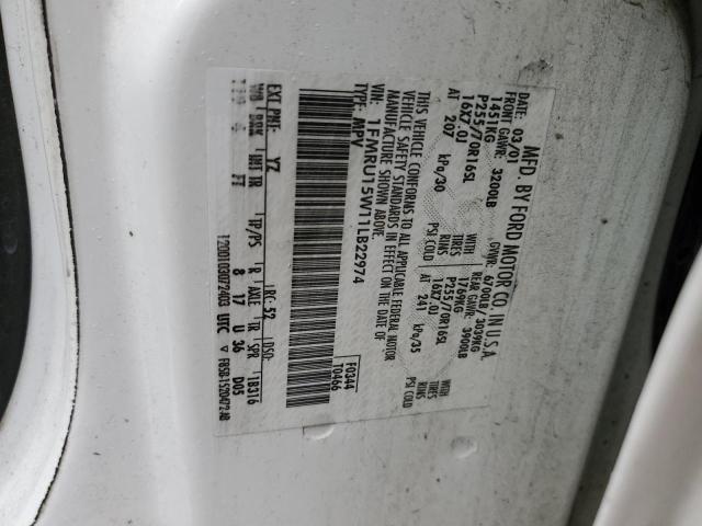 1FMRU15W11LB22974 - 2001 FORD EXPEDITION XLT WHITE photo 13