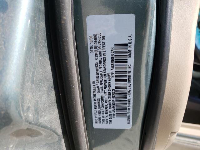 4S3BH675716630229 - 2001 SUBARU LEGACY OUTBACK AWP 绿色 照片 14