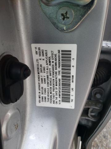 JHMFB4F22CS003400 - 2012 HONDA CIVIC HYBRID SILVER photo 12