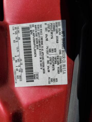 5LMPU28A9YLJ05876 - 2000 LINCOLN NAVIGATOR წითელი ფოტო 13