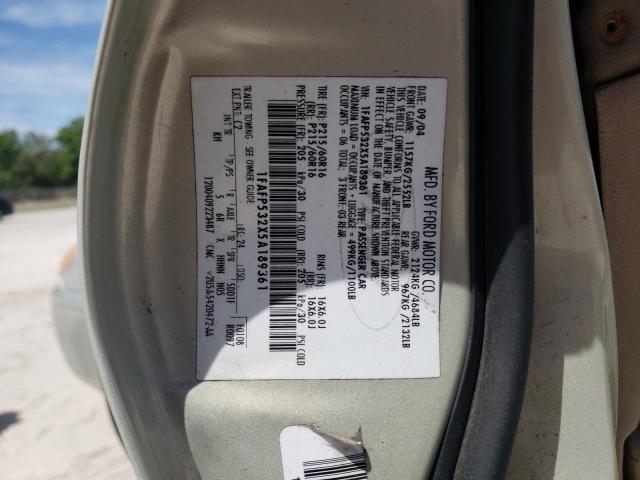 1FAFP532X5A189361 - 2005 FORD TAURUS SE SILVER photo 12