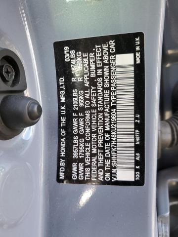SHHFK7H48KU219604 - 2019 HONDA CIVIC SPORT 灰色 照片 12