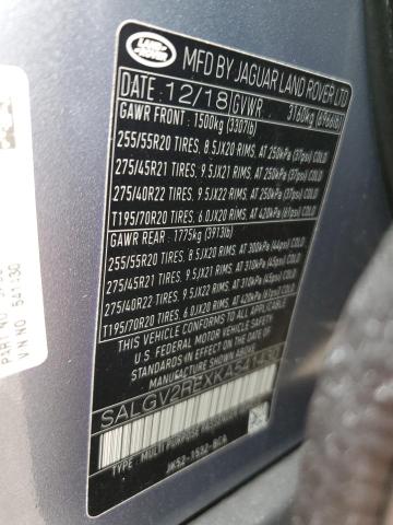 SALGV2REXKA541430 - 2019 LAND ROVER RANGE ROVE AUTOBIOGRAPHY BLUE photo 12