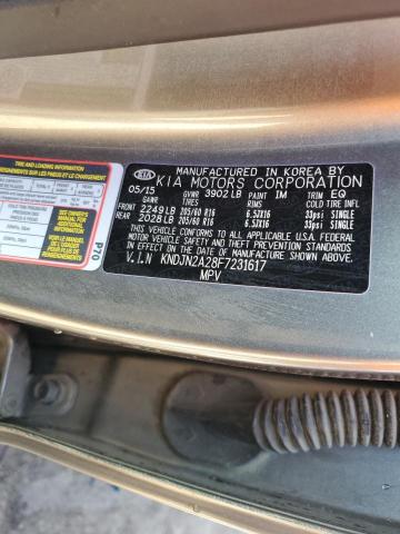 KNDJN2A28F7231617 - 2015 KIA SOUL GRAY photo 11