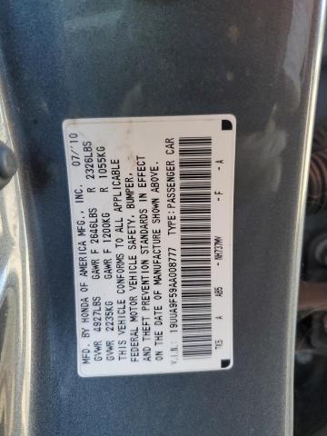 19UUA9F59AA008777 - 2010 ACURA TL GRAY photo 12