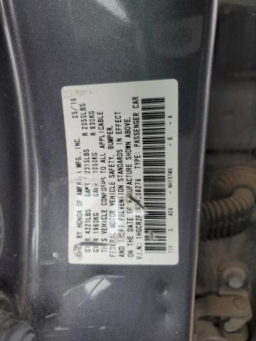 1HGCR2F78GA208278 - 2016 HONDA ACCORD EX GRAY photo 12