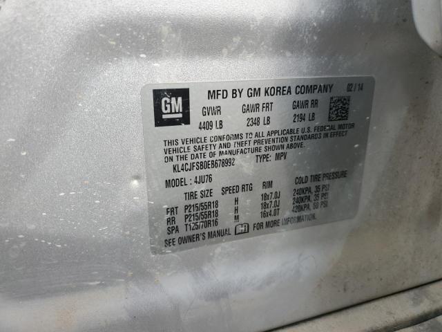 KL4CJFSB0EB678992 - 2014 BUICK ENCORE CONVENIENCE 银色 照片 13