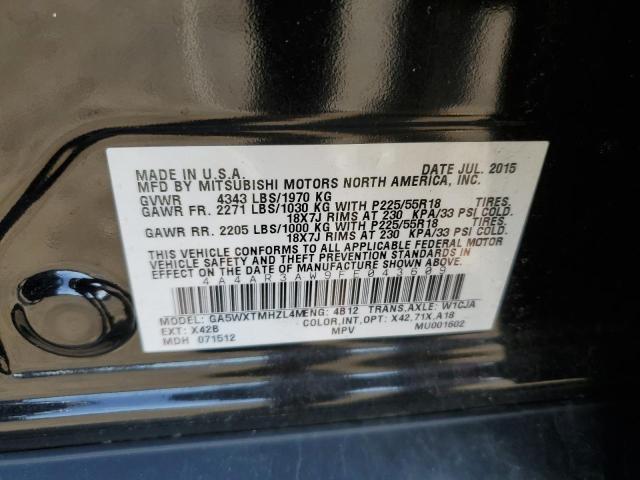 4A4AR3AW9FE043609 - 2015 MITSUBISHI OUTLANDER ES BLACK photo 12