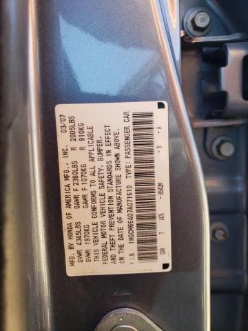 1HGCM66407A071610 - 2007 HONDA ACCORD SE SILVER photo 12