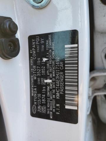 KMHCT4AE3HU171492 - 2017 HYUNDAI ACCENT SE WHITE photo 12