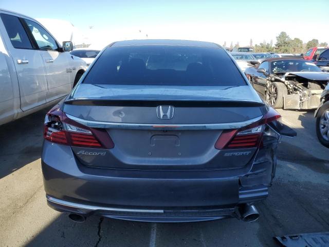 1HGCR2F59GA178044 - 2016 HONDA ACCORD SPORT GRAY photo 6