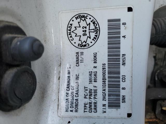 2HGFA1E68BH002816 - 2011 HONDA CIVIC LX-S 白色 照片 12