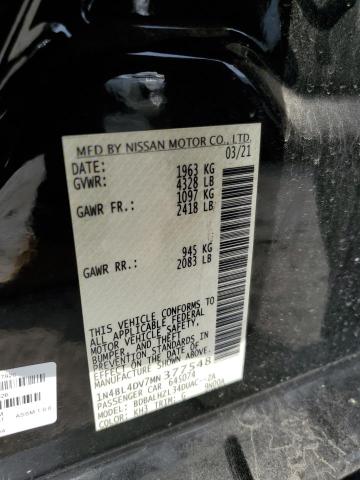 1N4BL4DV7MN377548 - 2021 NISSAN ALTIMA SV BLACK photo 12