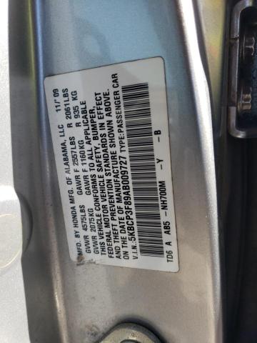 5KBCP3F89AB009727 - 2010 HONDA ACCORD EXL SILVER photo 13