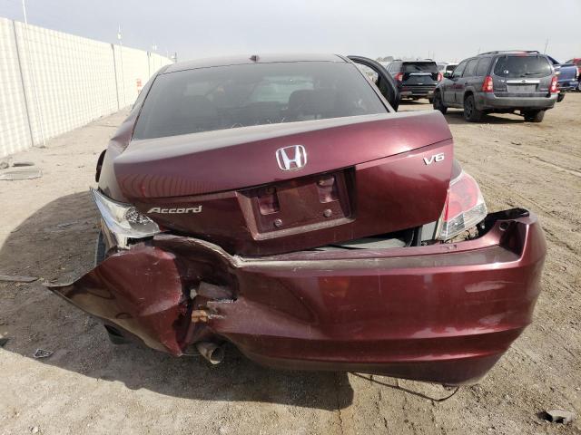 1HGCP36849A020218 - 2009 HONDA ACCORD EXL BURGUNDY photo 6