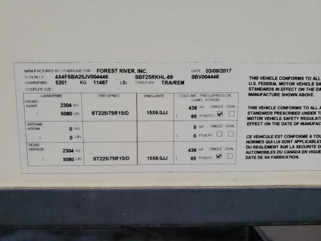 4X4FSBA25JV004446 - 2018 SALM FOREST RIV CREAM photo 10