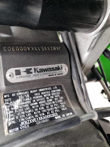 JKBZXVE1XKA000303 - 2019 KAWASAKI ZX1002 GREEN photo 10